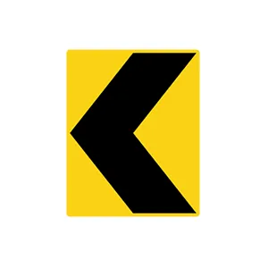 ป้ายเตือนแนวทาง (Chevron) - ป้ายจราจรประเภทป้ายเตือน